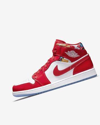 Zapatillas Nike Air Jordan 1 Mid SE Hombre Rojas Azul Marino Blancas | CO2416