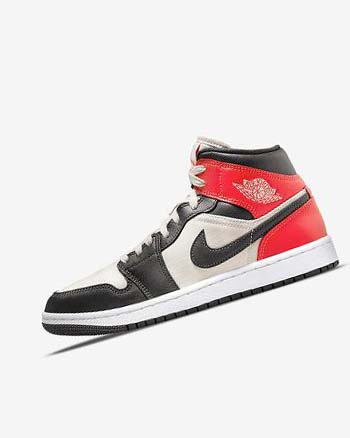 Zapatillas Nike Air Jordan 1 Mid SE Mujer Marrones Claro Rojas Claro Blancas | CO5344