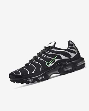 Zapatillas Nike Air Max Plus Hombre Negras Verde Metal Plateadas Negras | CO5067