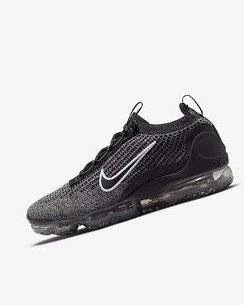 Zapatillas Nike Air VaporMax 2021 FK Hombre Negras Blancas Gris Oscuro Negras | CO1185