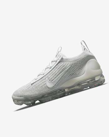 Zapatillas Nike Air VaporMax 2021 FK Mujer Blancas Plateadas Metal Plateadas Blancas | CO2481