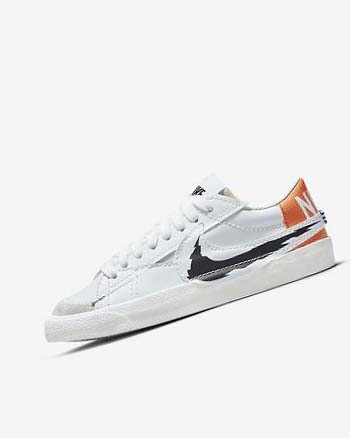 Zapatillas Nike Blazer Low '77 Jumbo Hombre Blancas Blancas Naranjas Negras | CO4611