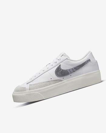 Zapatillas Nike Blazer Low Plataforma Mujer Blancas Blancas Azules Claro | CO2555
