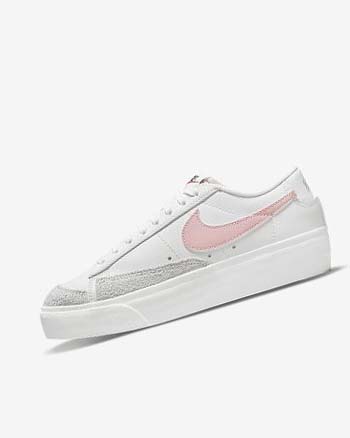 Zapatillas Nike Blazer Low Plataforma Mujer Blancas Blancas Negras Rosas | CO2640