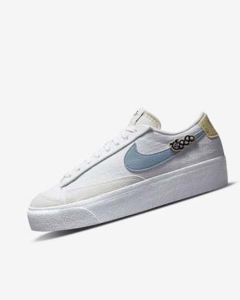 Zapatillas Nike Blazer Low Plataforma Next Nature Mujer Blancas Rosas Blancas Azules | CO2608