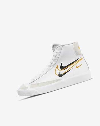Zapatillas Nike Blazer Mid '77 Niño Blancas Negras Blancas | CO1104
