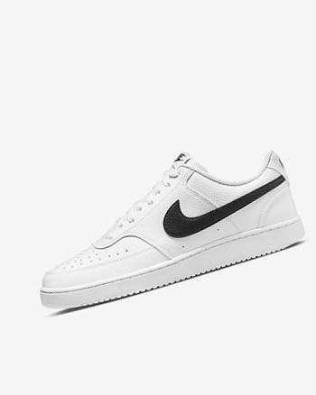 Zapatillas Nike Court Vision Low Next Nature Hombre Blancas Blancas Negras | CO2904