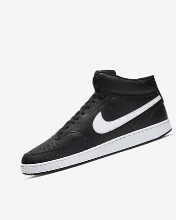 Zapatillas Nike Court Vision Mid Hombre Negras Blancas | CO5326