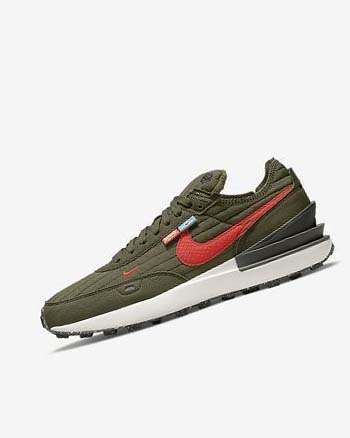 Zapatillas Nike Waffle One Premium Hombre Verde Oliva Negras Naranjas | CO3118