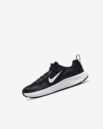 Zapatillas Nike Wearallday Niña Negras Blancas | CO3053