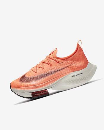 Zapatillas Running Nike Air Zoom Alphafly NEXT% Flyknit Mujer Mango Claro Metal Rojas Marrones Negras | CO2562