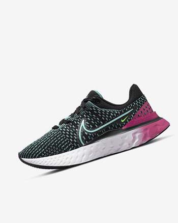 Zapatillas Running Nike React Infinity Run Flyknit 3 Mujer Negras Rosas Turquesa Turquesa | CO1164