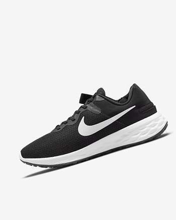 Zapatillas Running Nike Revolution 6 FlyEase Next Nature Hombre Negras Gris Blancas | CO2817