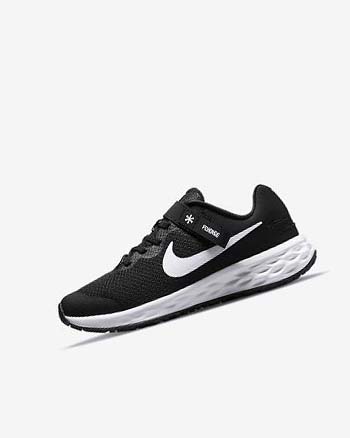 Zapatillas Running Nike Revolution 6 FlyEase Niña Negras Gris Oscuro Blancas | CO5135