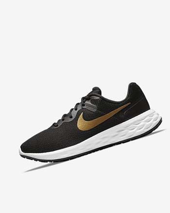 Zapatillas Running Nike Revolution 6 Next Nature Hombre Negras Blancas Metal Doradas | CO2210