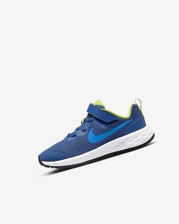 Zapatillas Running Nike Revolution 6 Niña Azul Marino Verde Azules | CO1206