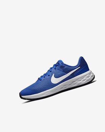 Zapatillas Running Nike Revolution 6 Niño Azul Real Negras Blancas | CO4677