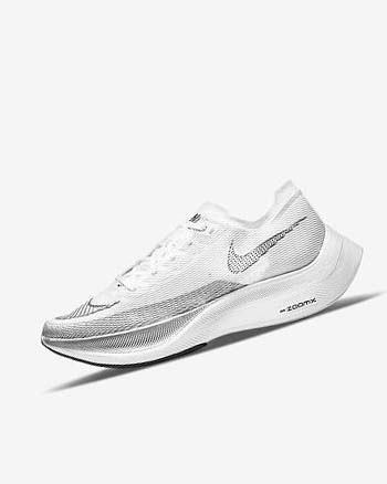 Zapatillas Running Nike ZoomX Vaporfly Next% 2 Hombre Blancas Metal Plateadas Negras | CO2647