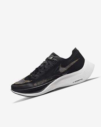 Zapatillas Running Nike ZoomX Vaporfly Next% 2 Hombre Negras Metal Doradas Blancas | CO5275