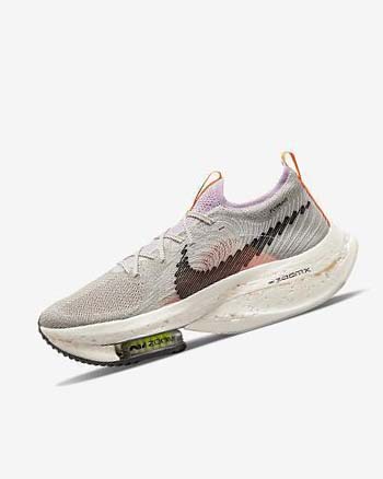 Zapatillas Running Nike Zoom Alphafly Next Nature Hombre Gris Rosas Blancas | CO2530