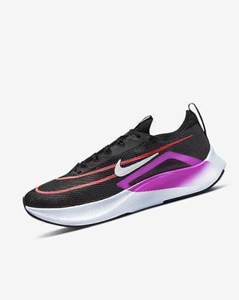 Zapatillas Running Nike Zoom Fly 4 Hombre Negras Moradas Blancas | CO3248