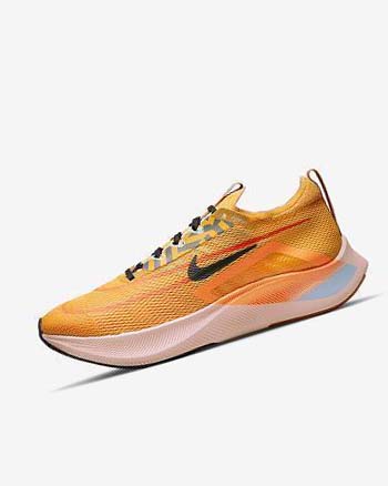 Zapatillas Running Nike Zoom Fly 4 Hombre Doradas Naranjas Negras | CO4889
