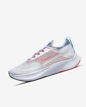 Zapatillas Running Nike Zoom Fly 4 Mujer Blancas Moradas Azules Naranjas | CO3208