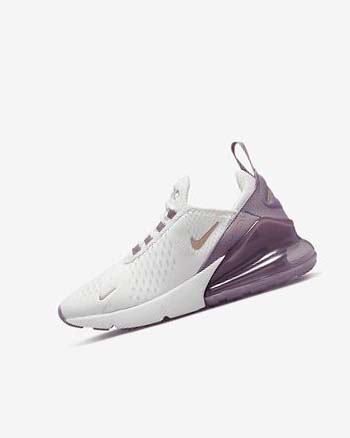 Zapatos Casuales Nike Air Max 270 Niño Blancas Blancas Metal Rojas Marrones | CO4790