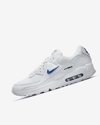 Zapatos Casuales Nike Air Max 90 Hombre Blancas Negras Azul Real | CO2487
