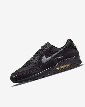 Zapatos Casuales Nike Air Max 90 Hombre Negras Amarillo Metal Gris | CO3206