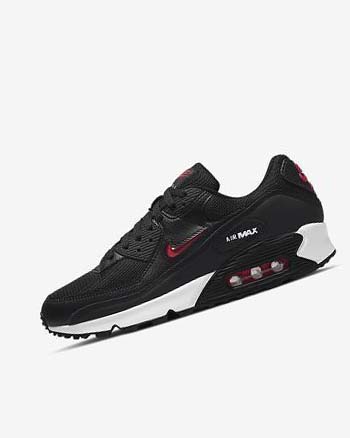 Zapatos Casuales Nike Air Max 90 Hombre Negras Blancas Rojas | CO4691