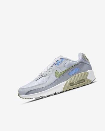 Zapatos Casuales Nike Air Max 90 Niña Blancas Azules Gris | CO1200