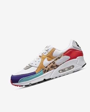 Zapatos Casuales Nike Air Max 90 SE Mujer Blancas Amarillo Oscuro Rojas Blancas | CO2974