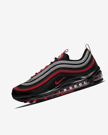 Zapatos Casuales Nike Air Max 97 Hombre Negras Metal Plateadas Rojas | CO2569