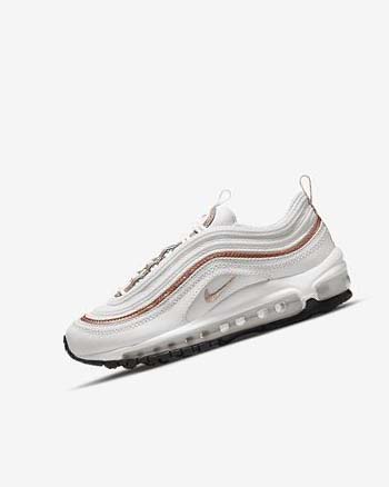 Zapatos Casuales Nike Air Max 97 Niño Blancas Blancas Metal Rojas Marrones | CO1119