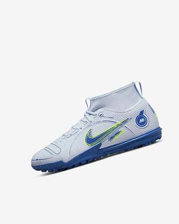 Zapatos De Fútbol Nike Jr. Mercurial Superfly 8 Academy TF Niña Gris Azules Claro Azules Oscuro | CO2666