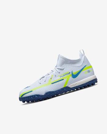 Zapatos De Fútbol Nike Jr. Phantom GT2 Academy Dynamic Fit TF Niña Gris Azules Claro Azules Oscuro | CO5028
