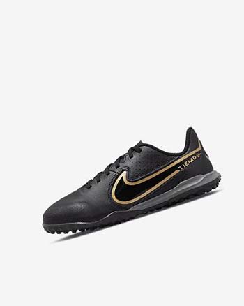 Zapatos De Fútbol Nike Jr. Tiempo Legend 9 Academy TF Niño Negras Gris Oscuro Metal Doradas Negras | CO5487