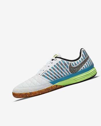 Zapatos De Fútbol Nike Lunar Gato II IC Hombre Blancas Azules Claro Negras Negras | CO2884