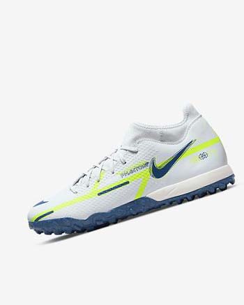 Zapatos De Fútbol Nike Phantom GT2 Academy Dynamic Fit TF Mujer Gris Azules Claro Azules Oscuro | CO5389