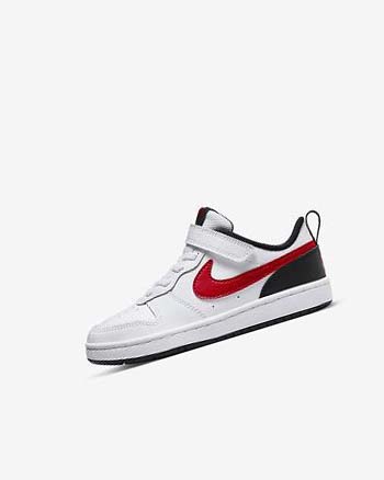 Zapatos Nike Court Borough Low 2 Niño Blancas Negras Rojas | CO2686