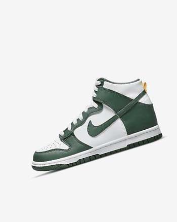 Zapatos Nike Dunk High Niño Verde Doradas Blancas | CO4547