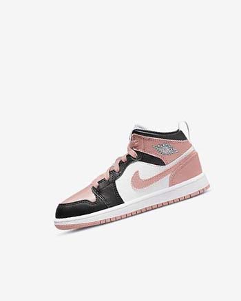 Zapatos Nike Jordan 1 Mid Niña Blancas Negras Verde Menta | CO2330