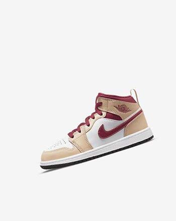Zapatos Nike Jordan 1 Mid Niño Blancas Negras Blancas Rojas Amarillo Oscuro | CO3215