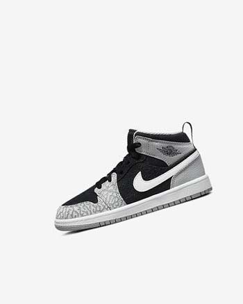 Zapatos Nike Jordan 1 Mid SE Niño Negras Blancas Gris Claro Rojas | CO5240