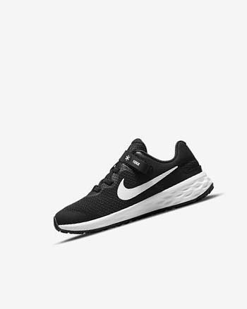 Zapatos Nike Revolution 6 FlyEase Niña Negras Gris Oscuro Blancas | CO2501