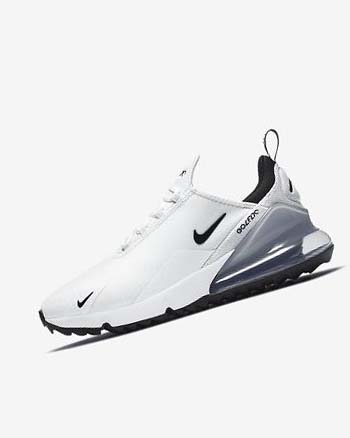 Zapatos de Golf Nike Air Max 270 G Mujer Blancas Plateadas Negras | CO5331