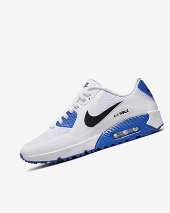 Zapatos de Golf Nike Air Max 90 G Hombre Blancas Azules Plateadas Negras | CO3165