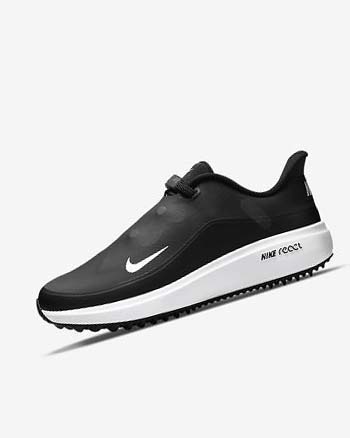 Zapatos de Golf Nike React Ace Tour Mujer Negras Metal Gris Oscuro Blancas | CO5128