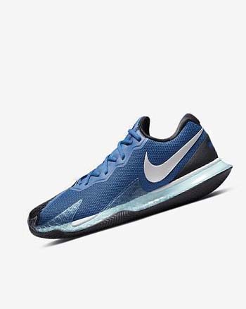 Zapatos de Tenis Nike Court Air Zoom Vapor Cage 4 Rafa Hombre Azules Negras Metal Plateadas | CO1209